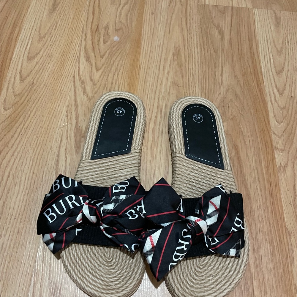 Black and Tan Sandals with Chic Design